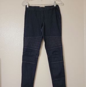 BCBGeneration Moto Biker Wash Blue Pull On Ankle Zip Skinni Jeans Sz 4/26